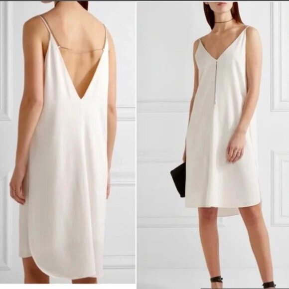 T Alexander Wang Sleeveless V-Neck Chain Detail Swing Dress - Picture 1 of 9